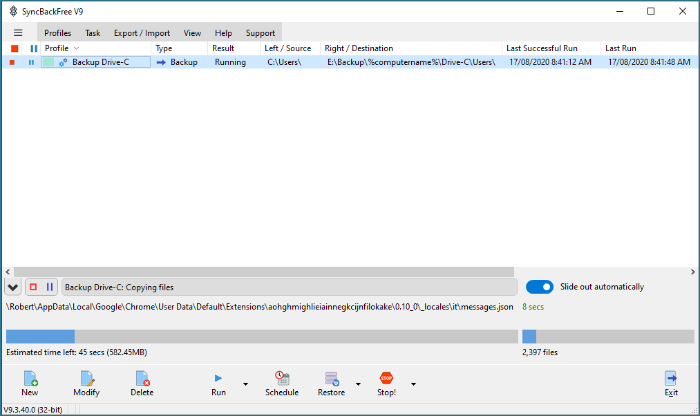 SyncBackFree with backup profile SyncBackFree with backup profile.