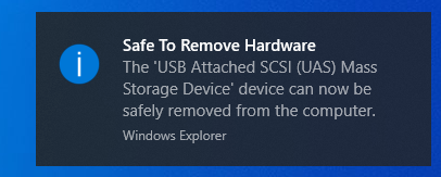 USB Portable Hard Drive Eject Notice. USB portable hard drive eject notice.